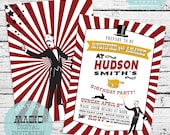Magic Birthday Party Pack - Printable invitation and party decor (Red and Gold)