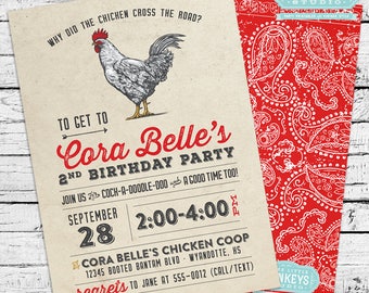 Chicken Birthday Party Invitation