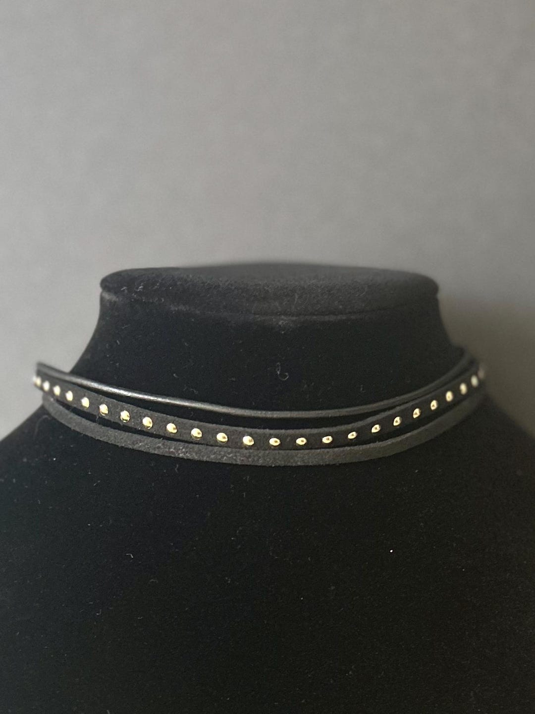 Vegan Leather Choker Necklace ~ 1970s Choker ~ Victorian Choker ~ Black ...