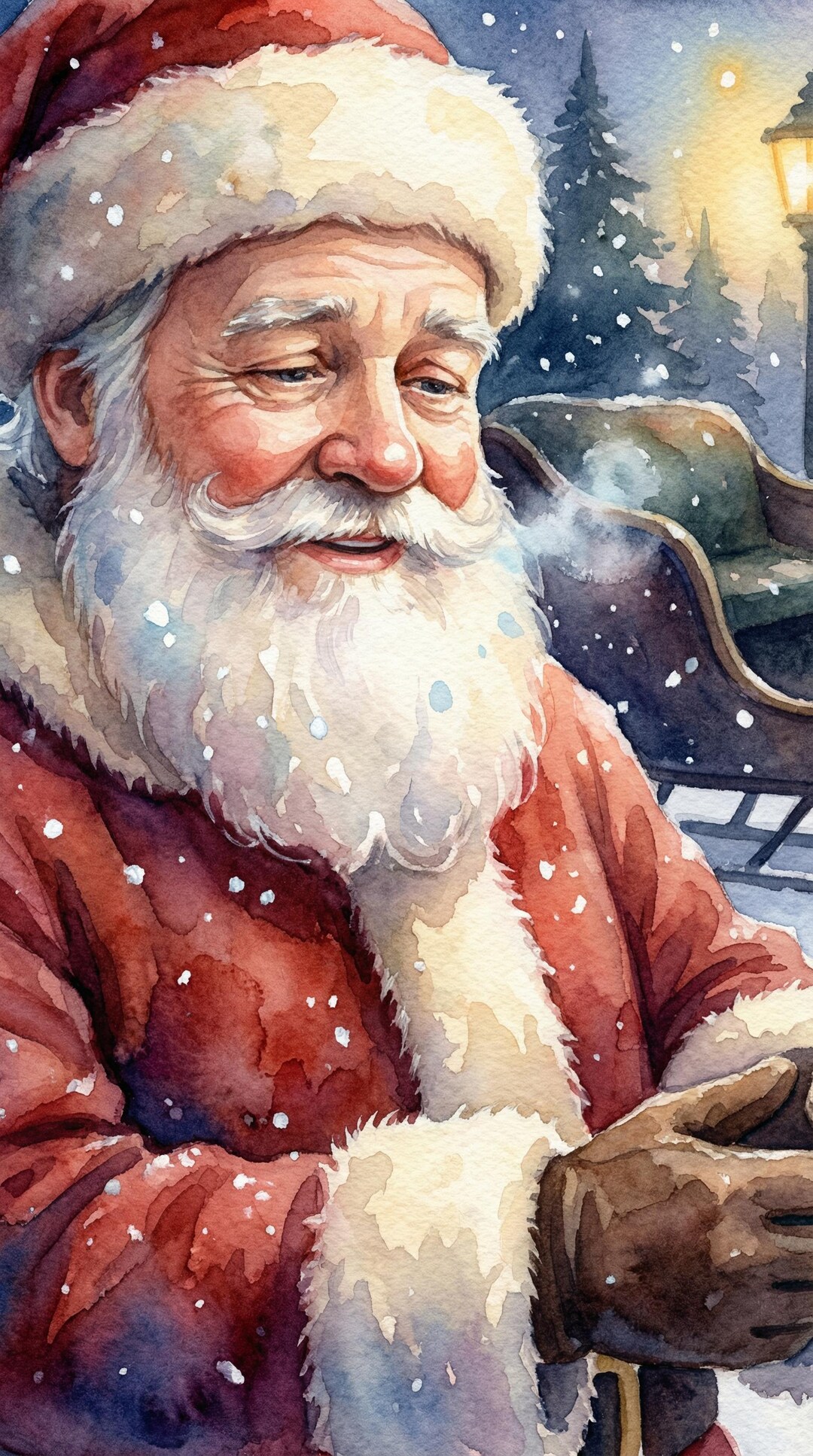 Santa Close Up R 30 Santa Close-up Portrait Art | Vintage Winter Digital Wall Decor - Etsy