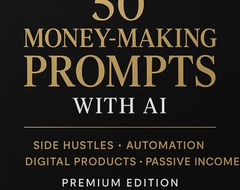 50 Money-Making AI Prompts • Passive Income • Side Hustles • Digital Products • Automation • ChatGPT Prompt Pack