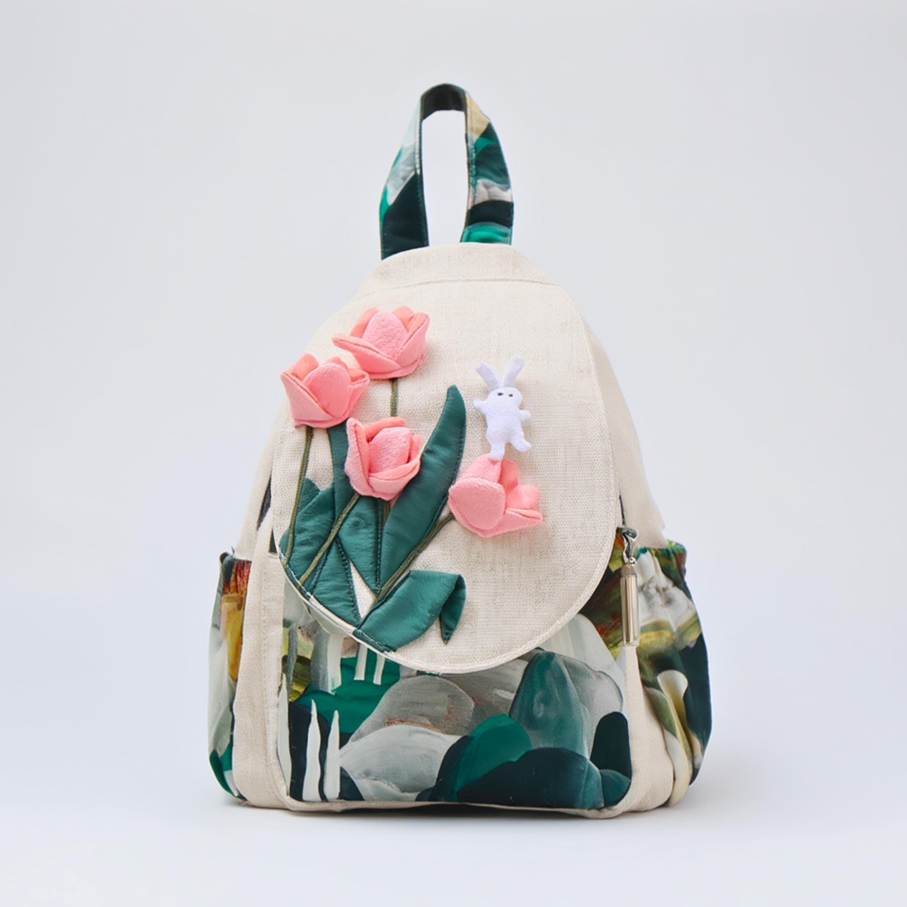 Summer Floral Abstract Women Backpack Purse Anti-theft Waterproof Polyester Casu Ladies Floral Backpack - Etsy main image 2