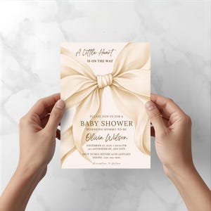 Neutral baby shower invitation card Canva editable template instant download 5x7 size