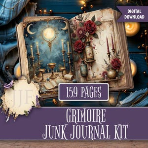 Grimoire Junk Journal Kit | Vintage Zauberbuch Seiten, okkulte Ephemera, magisches Scrapbook Papier, okkultes Papier, magisches Journal