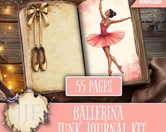 Ballerina Junk Journal Kit | Ballet Printable Pages + Ephemera | Vintage Dance Art | Scrapbook Papers | Instant Download