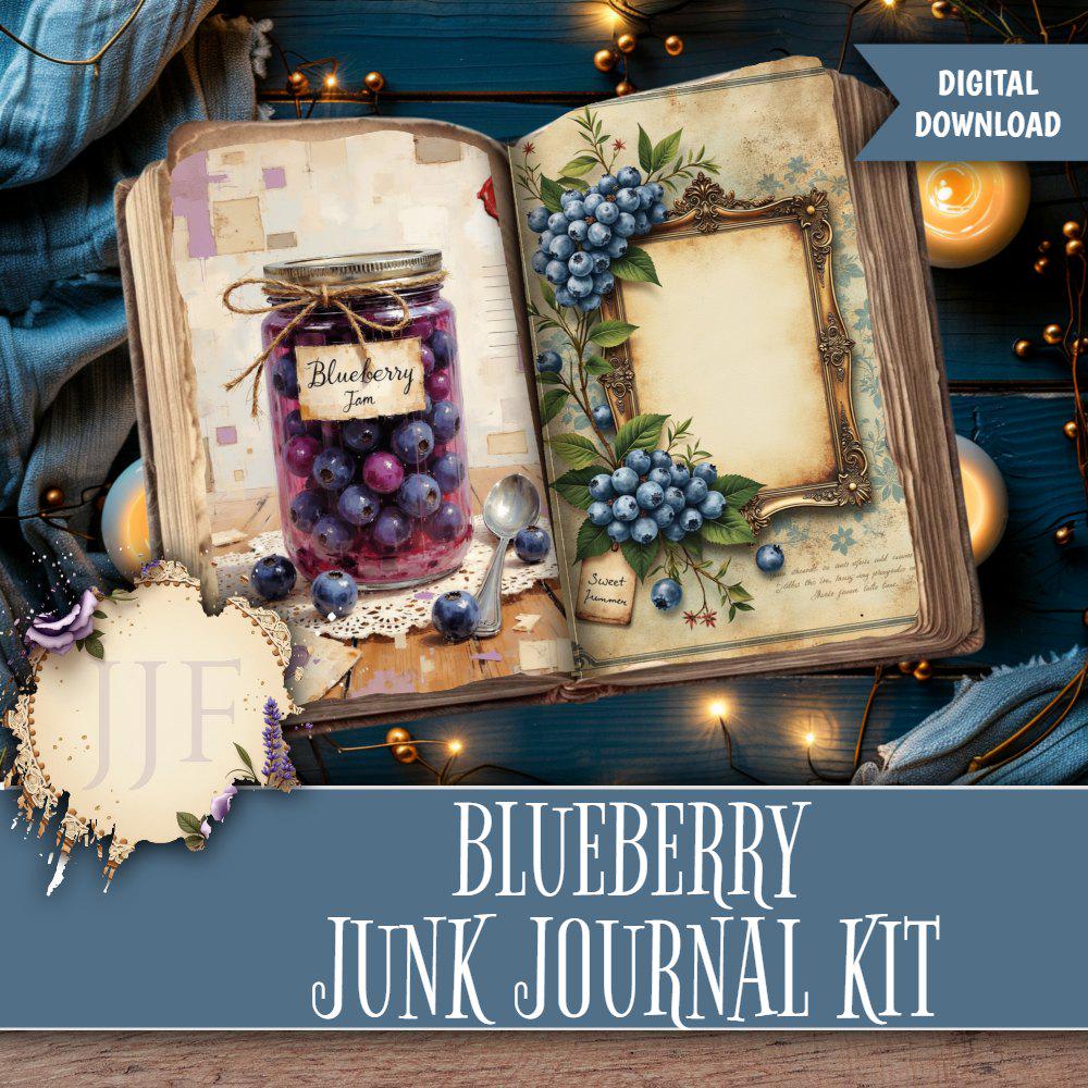 Blueberry Junk Journal Kit Printable | Blueberry Journal Pages ...