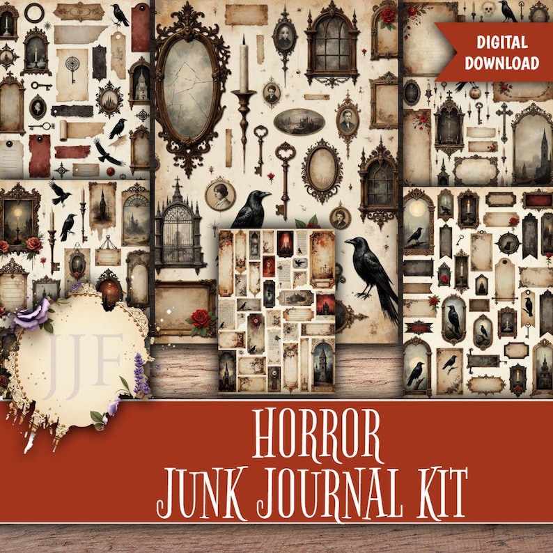 Horror Junk Journal Kit | Gothic Printable Pages, Haunted Ephemera ...