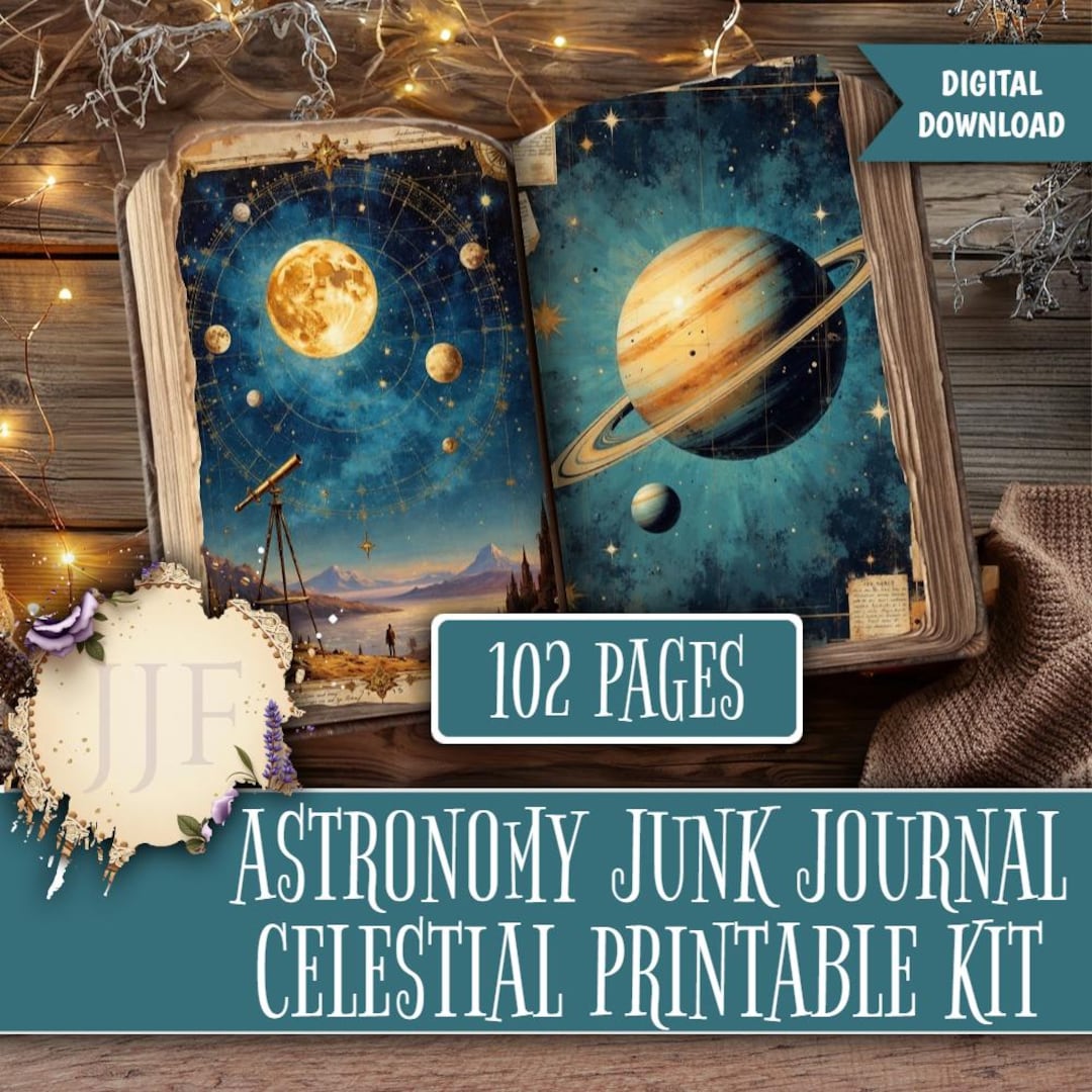 Astronomy Junk Journal Kit | Celestial & Galaxy Printable Pages With ...
