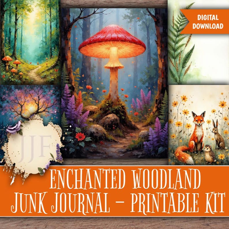 Woodland Junk Journal Kit | Enchanted Forest Printable Pages & Ephemera ...