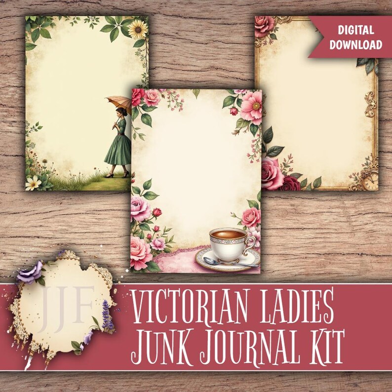 Victorian Ladies Junk Journal Kit | Vintage Printable Pages + Ephemera ...