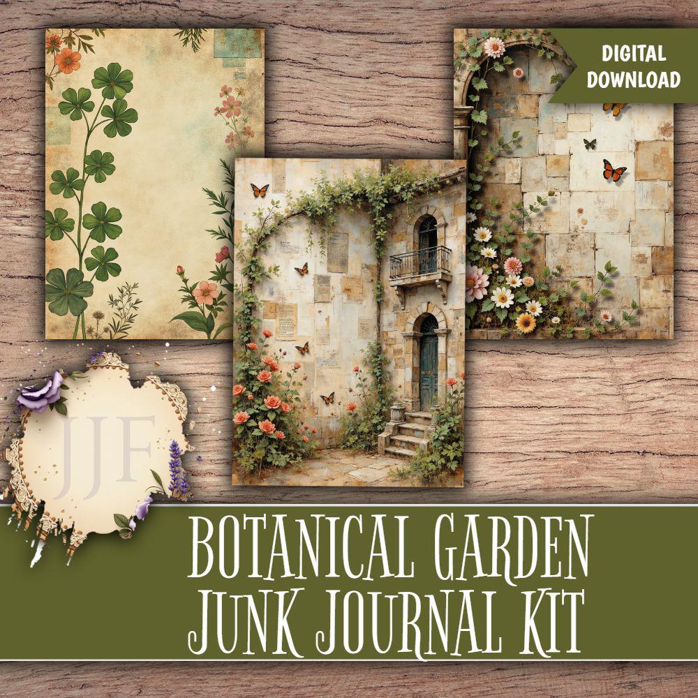 Botanical Garden Junk Journal Kit | Vintage Printable Pages, Floral ...