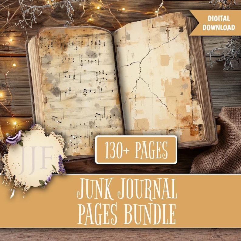 Grungy Junk Journal Pages Bundle | Vintage Background Papers, Textured ...