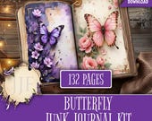 Butterfly Junk Journal Kit Printable | Victorian Garden Floral Botanical Pages & Ephemera, Colorful Butterflies