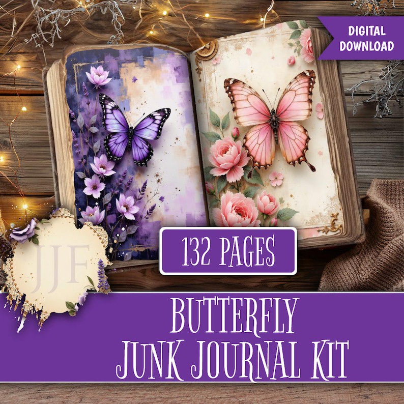 Butterfly Junk Journal Kit Printable | Victorian Garden Floral ...