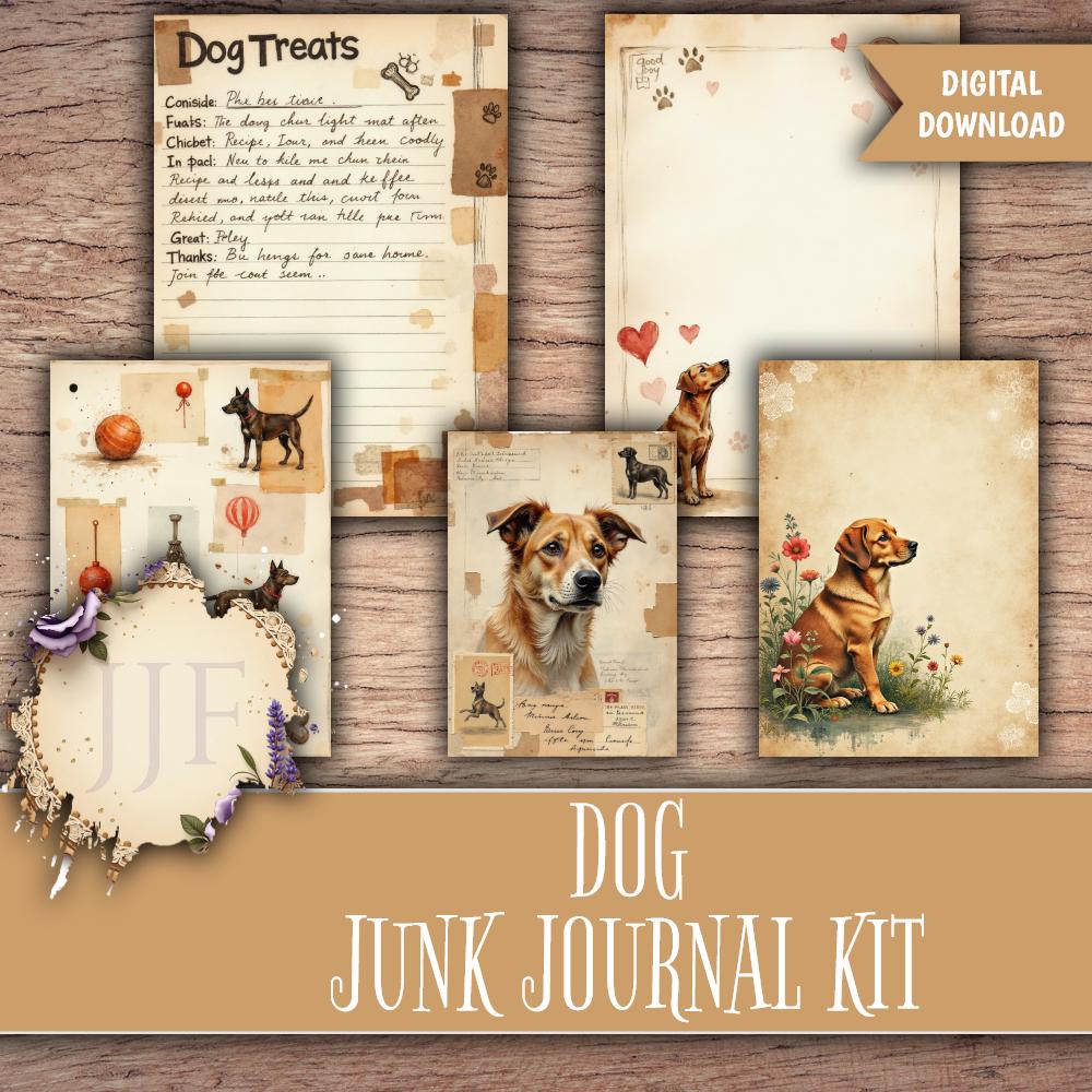 Dog Junk Journal Kit | Dog Junk Journal Digital Kit, Junk Journal Kits ...