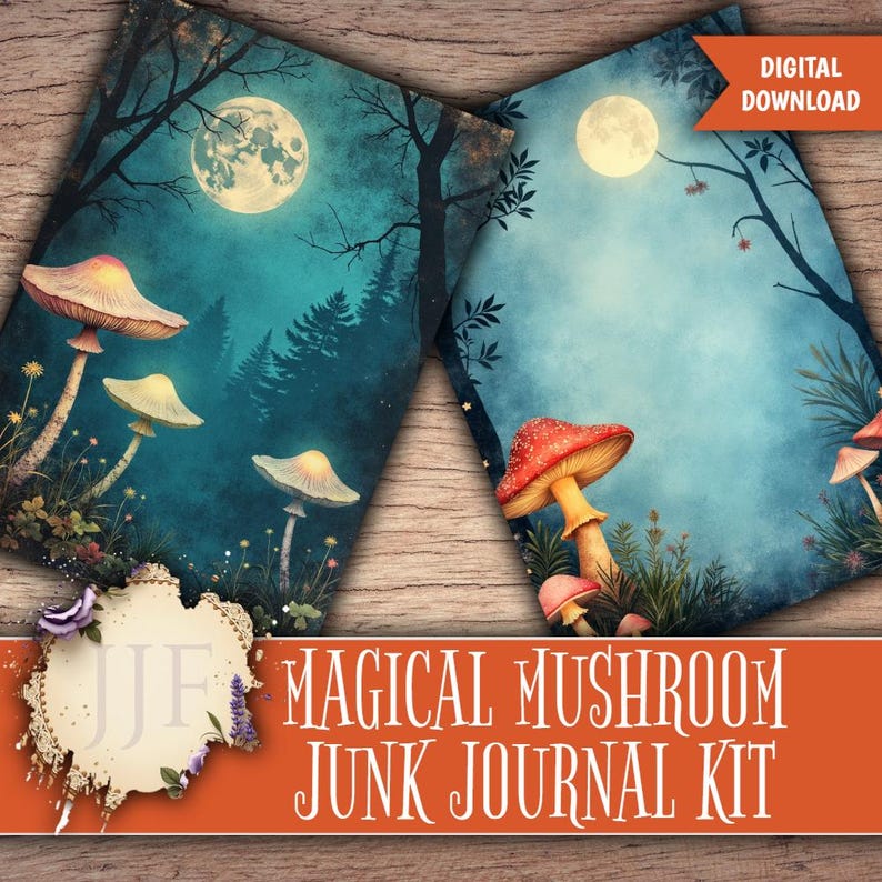 Magical Mushroom Junk Journal Kit | Vintage Rustic Woodland Printable ...