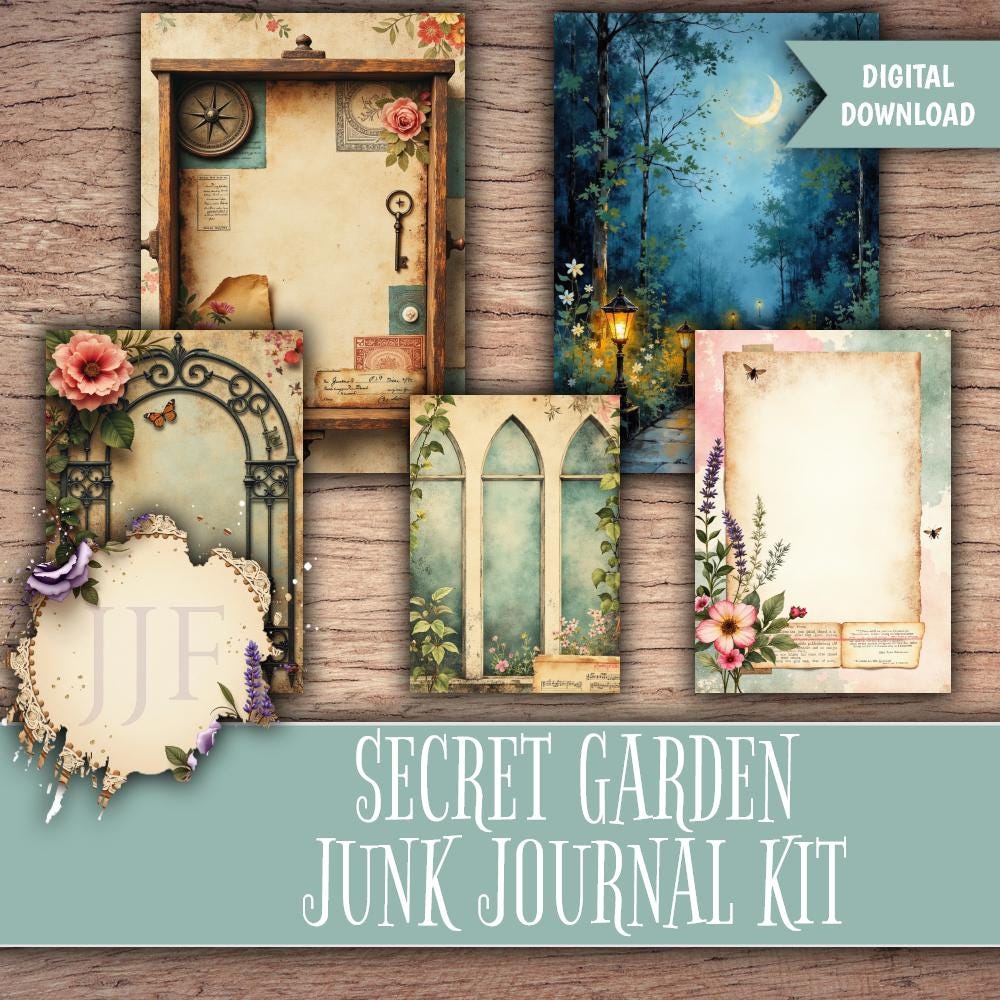 Secret Garden Junk Journal Kit | Vintage Colorful Botanical Printable ...