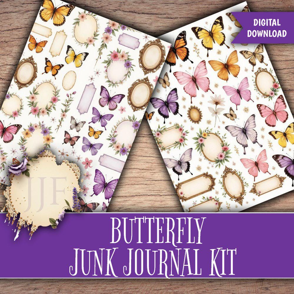 Butterfly Junk Journal Kit Printable | Victorian Garden Floral ...