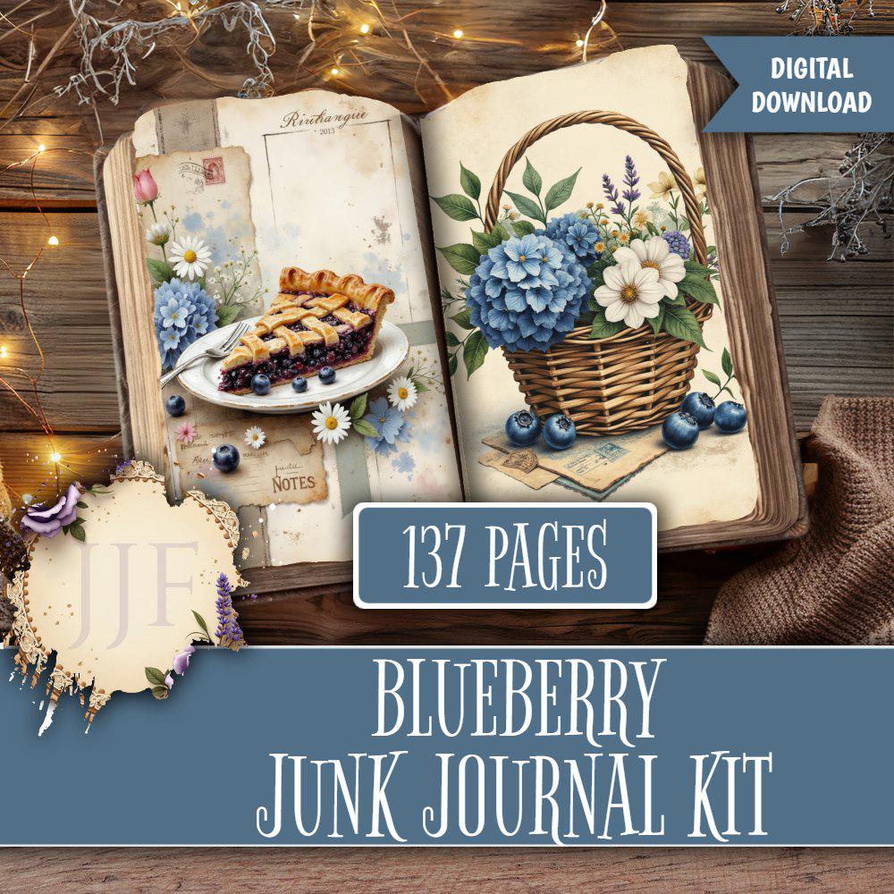 Blueberry Junk Journal Kit Printable | Blueberry Journal Pages ...
