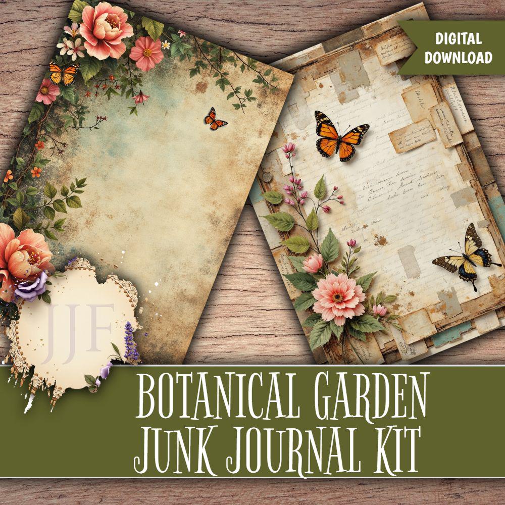 Botanical Garden Junk Journal Kit | Vintage Printable Pages, Floral ...