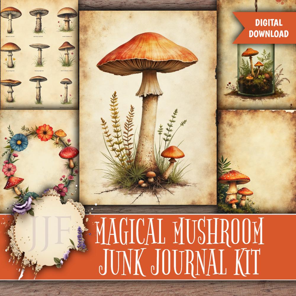 Magical Mushroom Junk Journal Kit | Vintage Rustic Woodland Printable ...