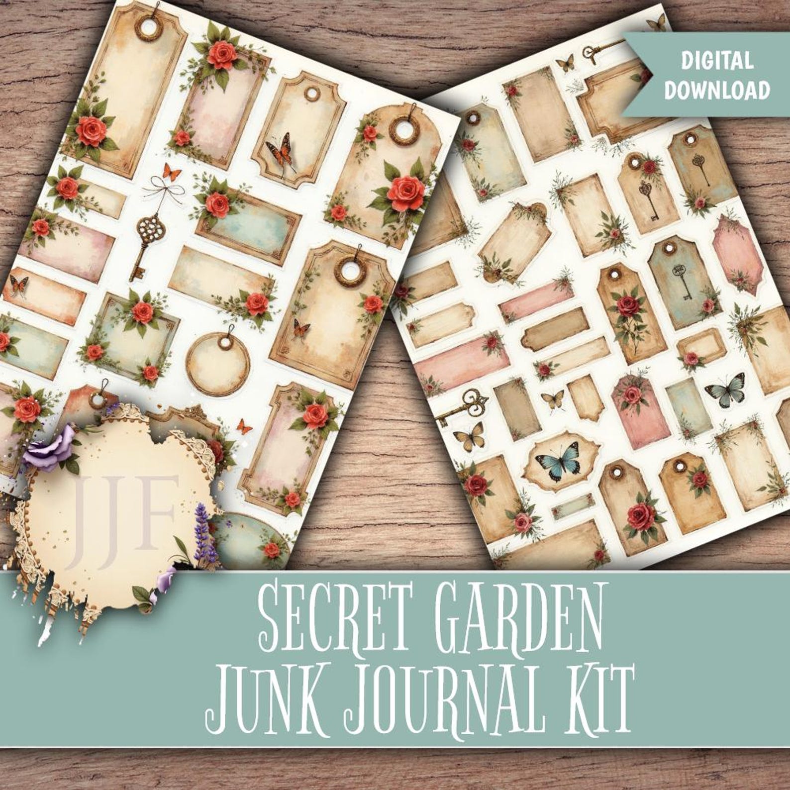 Secret Garden Junk Journal Kit | Vintage Colorful Botanical Printable ...