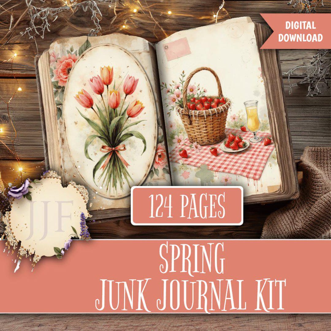 Spring Junk Journal Kit Printable | Vintage Spring Pages + Ephemera ...
