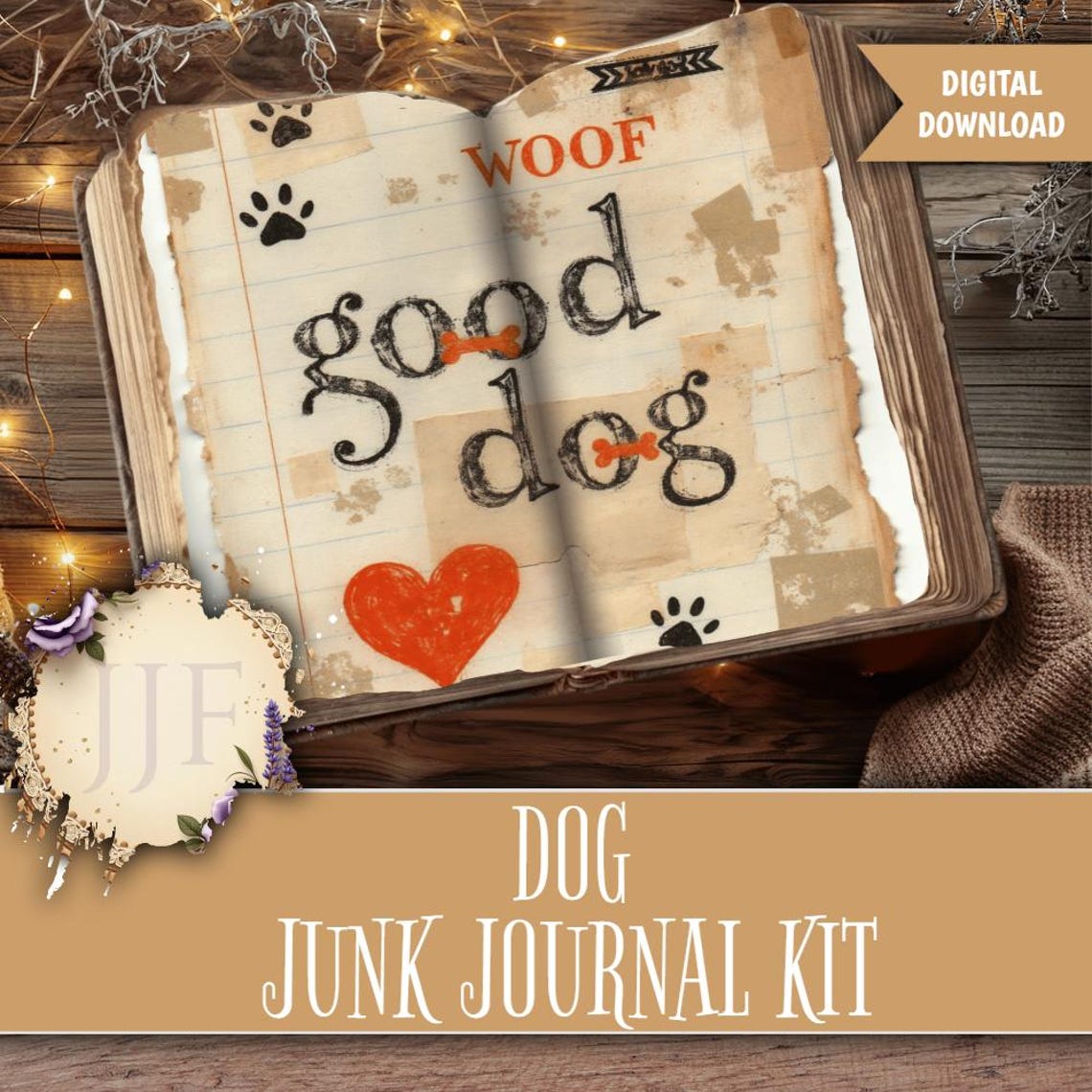 Dog Junk Journal Kit | Dog Junk Journal Digital Kit, Junk Journal Kits ...