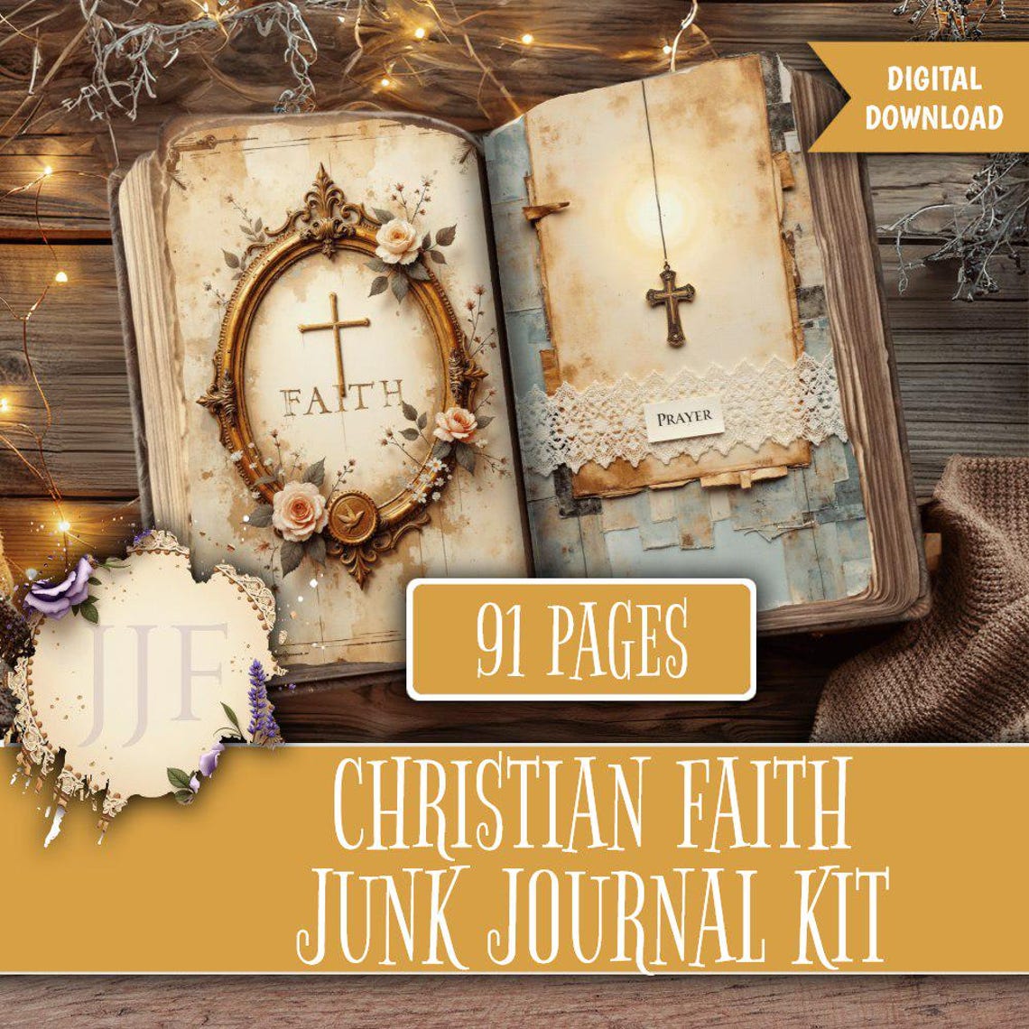Faith Junk Journal Printable Kit | Christian Faith Prayer Journal Pages ...