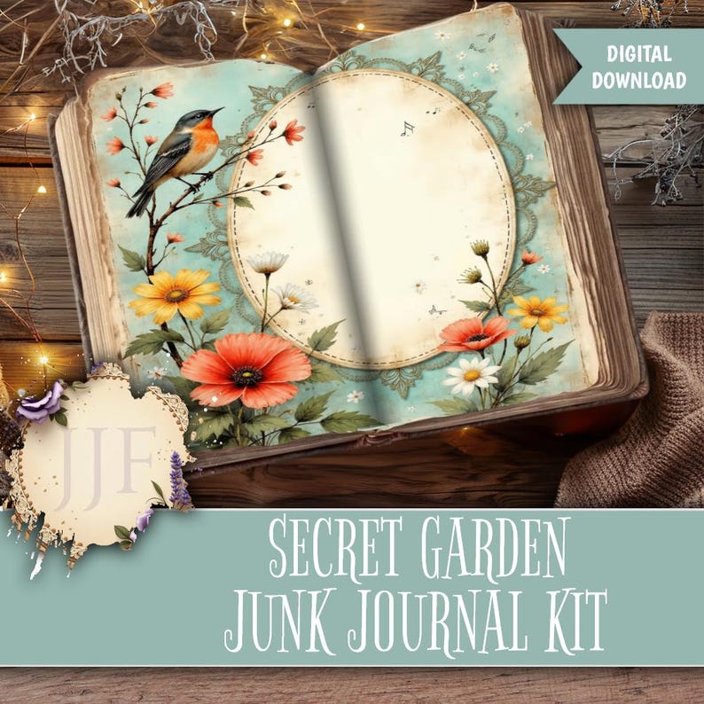 Secret Garden Junk Journal Kit | Vintage Colorful Botanical Printable ...