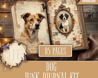 Dog Junk Journal Kit | Dog Junk Journal Digital Kit, Junk Journal Kits Dogs, Puppy Lovers Printable Pages + Cute Dog Tags Paper