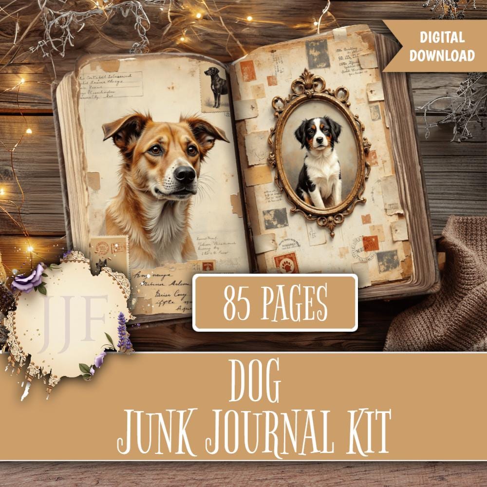 Dog Junk Journal Kit | Dog Junk Journal Digital Kit, Junk Journal Kits ...