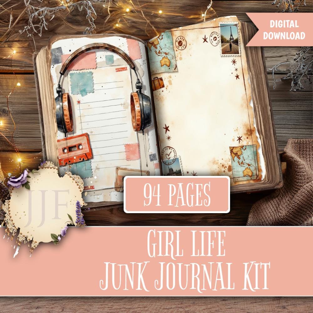 Junk Journal Sticker Girl - Etsy