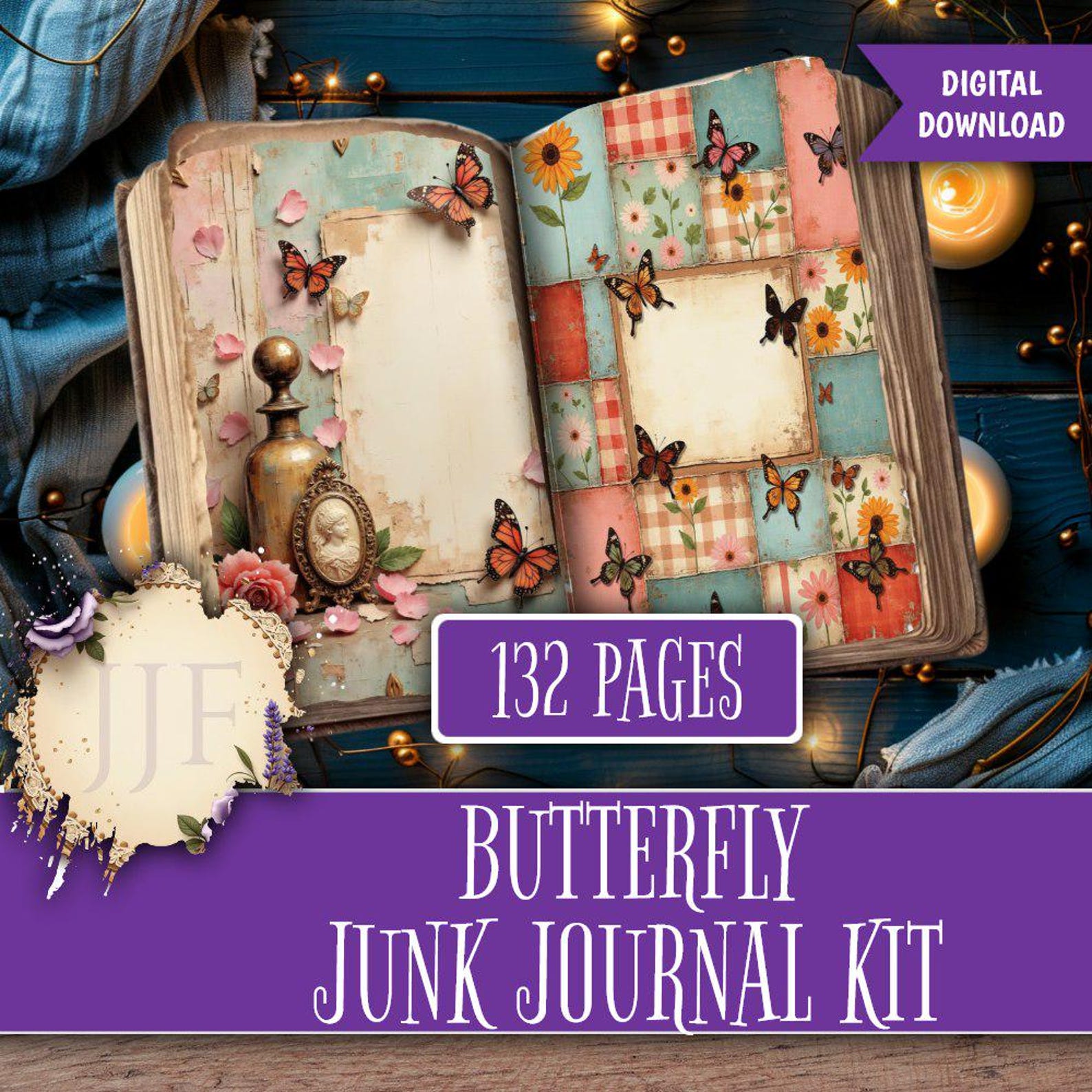 Butterfly Junk Journal Kit Printable | Victorian Garden Floral ...