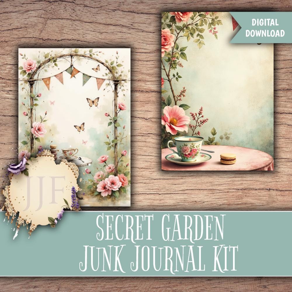 Secret Garden Junk Journal Kit | Vintage Colorful Botanical Printable ...