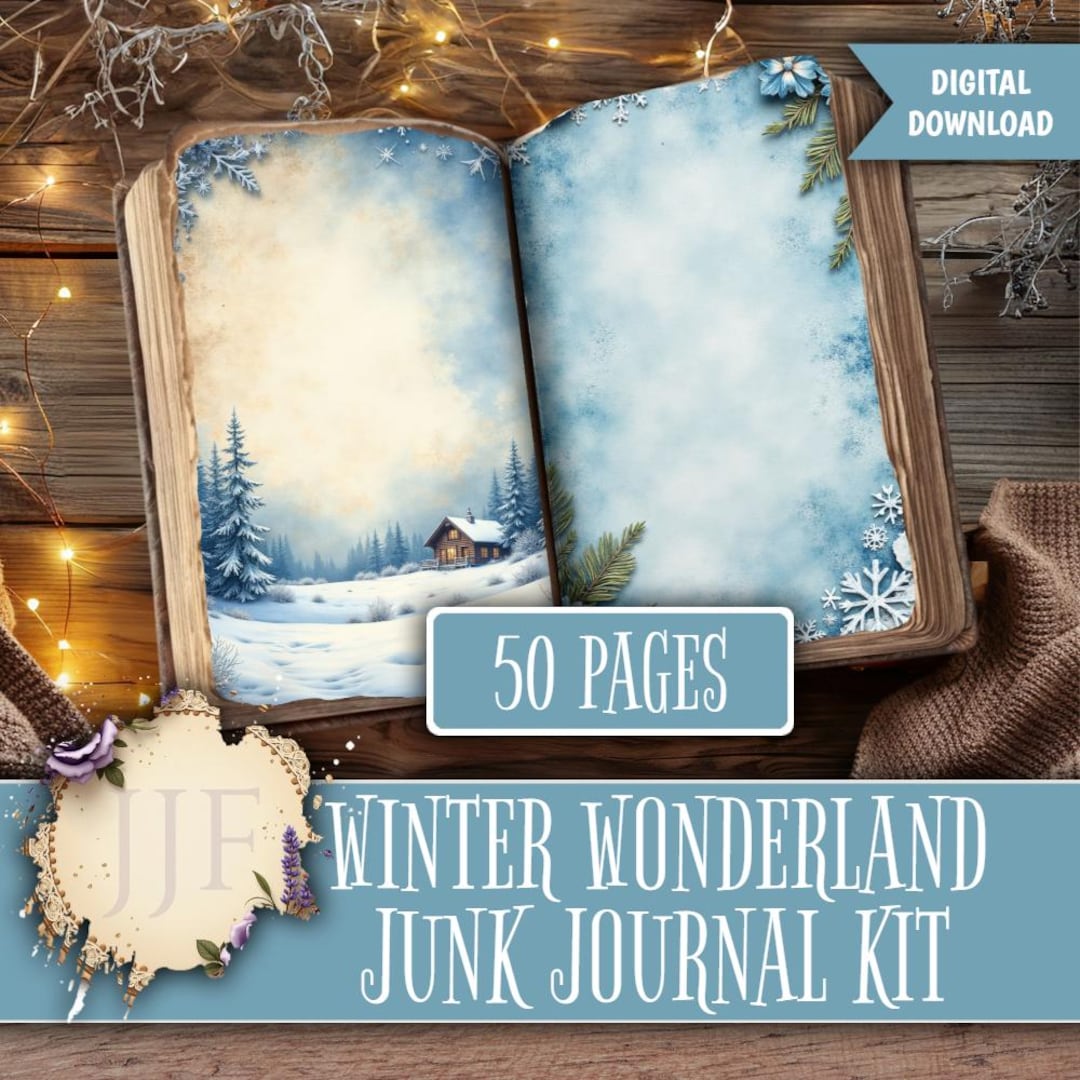 Winter Wonderland Junk Journal Kit | Snowy Printable Pages + Ephemera ...
