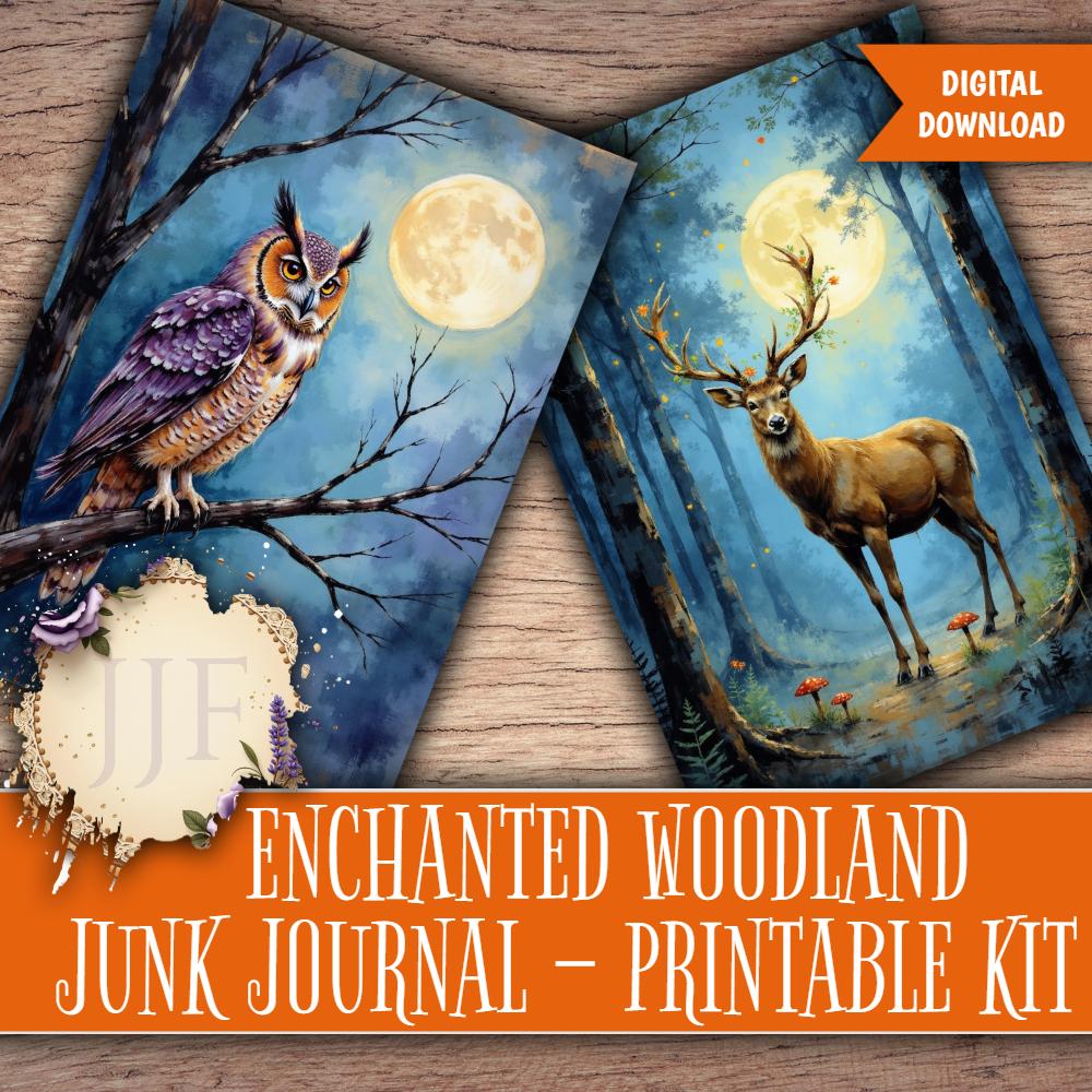 Woodland Junk Journal Kit | Enchanted Forest Printable Pages & Ephemera ...