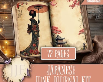 Vintage Karuta Game Cards Digital Printable Collage Sheet, Total