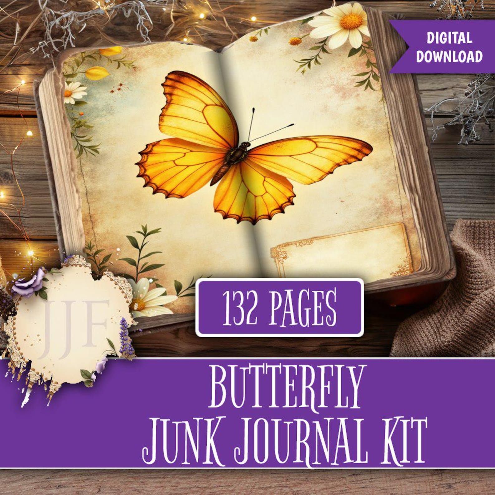 Butterfly Junk Journal Kit Printable | Victorian Garden Floral ...