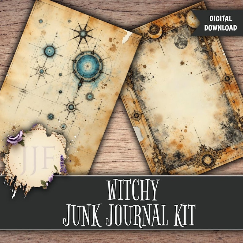 Witchy Junk Journal Kit | Vintage Grimoire Pages & Ephemera, Gothic ...