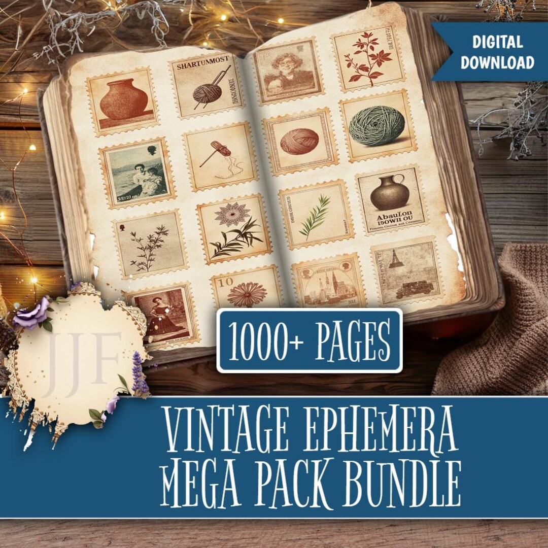EPHEMERA MEGA BUNDLE | Junk Journal Tags, Antique Collage Pieces ...