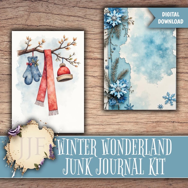 Winter Wonderland Junk Journal Kit | Snowy Printable Pages + Ephemera ...