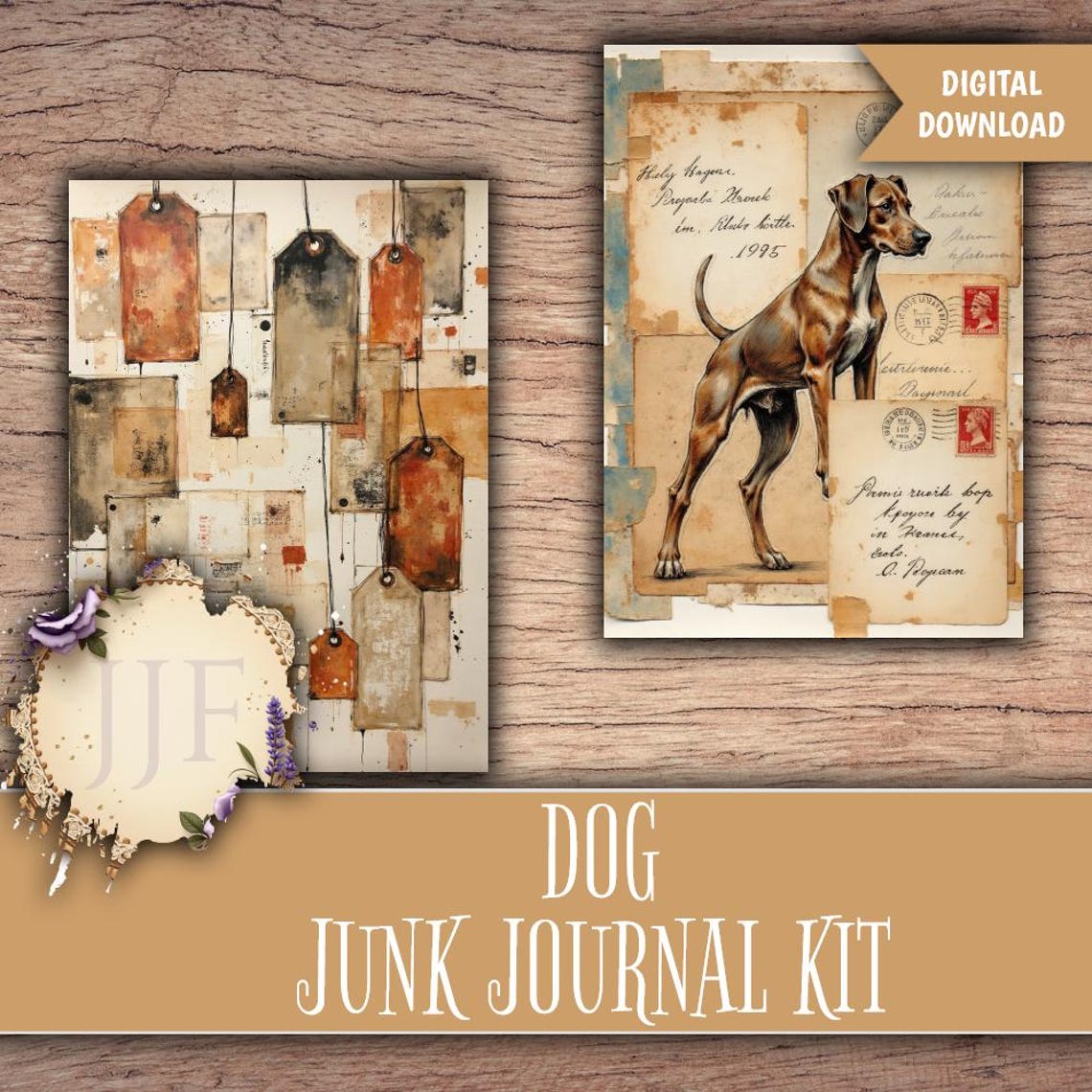 Dog Junk Journal Kit | Dog Junk Journal Digital Kit, Junk Journal Kits ...