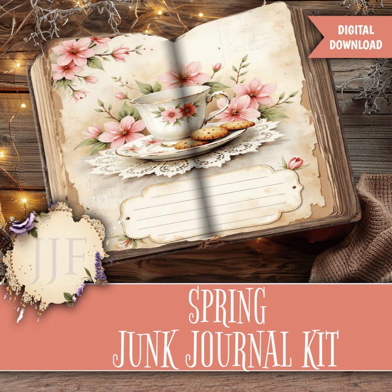 Spring Junk Journal Kit Printable | Vintage Spring Pages + Ephemera ...