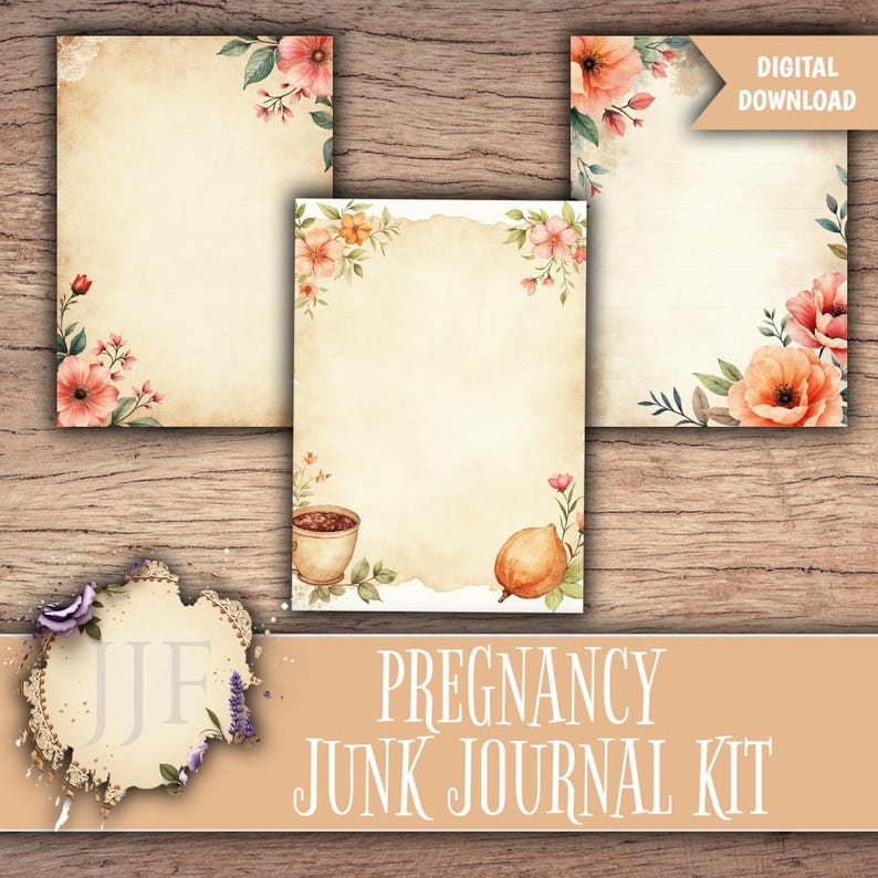 Pregnancy Junk Journal Kit | Printable Pregnancy Journal Pages ...
