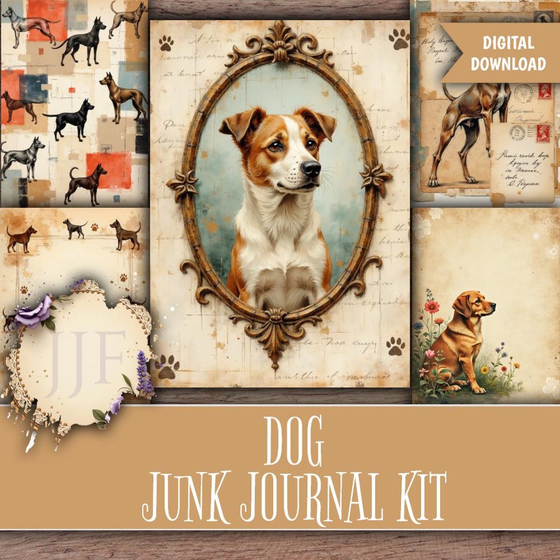 Dog Junk Journal Kit | Dog Junk Journal Digital Kit, Junk Journal Kits ...