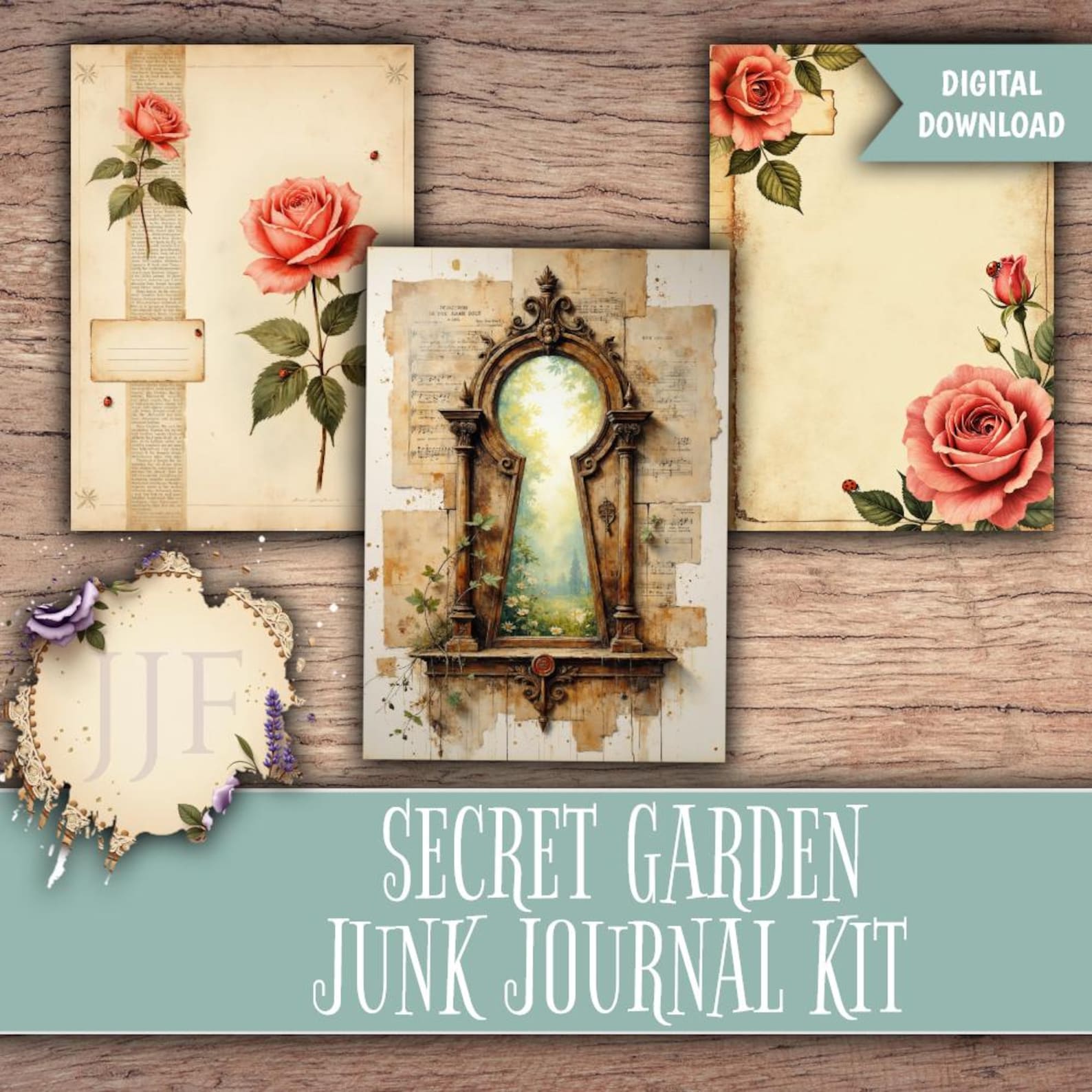 Secret Garden Junk Journal Kit | Vintage Colorful Botanical Printable ...