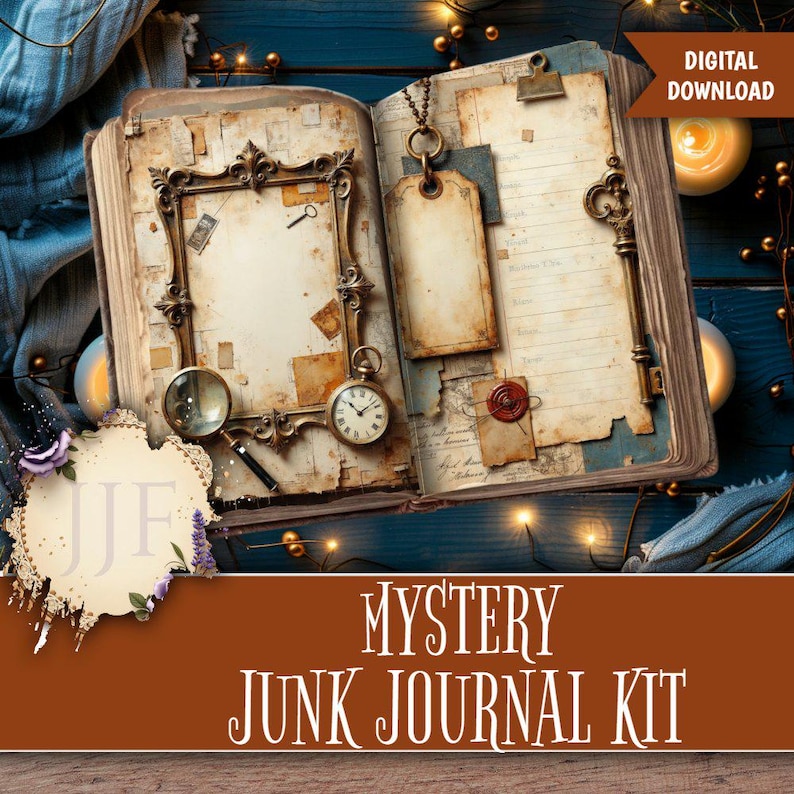 Mystery Junk Journal Kit Printable | Vintage Detective Pages + Ephemera ...