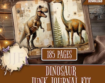 Dinosaur Junk Journal Kit | Prehistoric Printable Pages, Fossil Ephemera, Jurassic Scrapbook Paper, Ancient Explorer Journal Kit