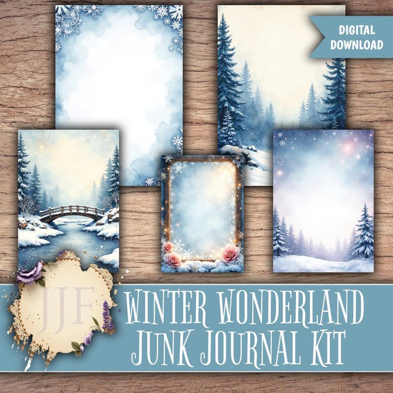 Winter Wonderland Junk Journal Kit | Snowy Printable Pages + Ephemera ...